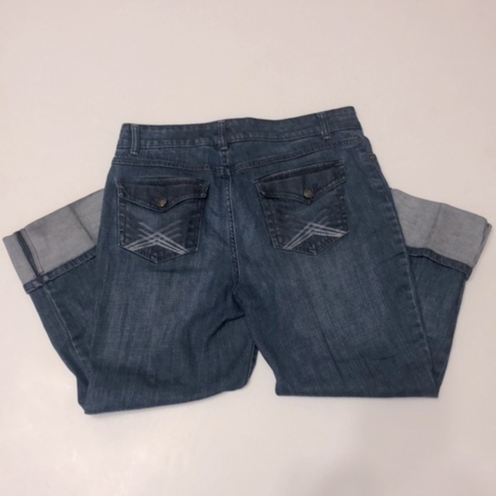 Anne Klein Cuffed Denim Capris, Sz. 10